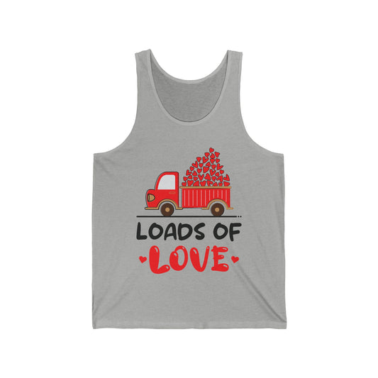 Funny Loads of Love Tractor Cute Valentines Day Truck Tank Top