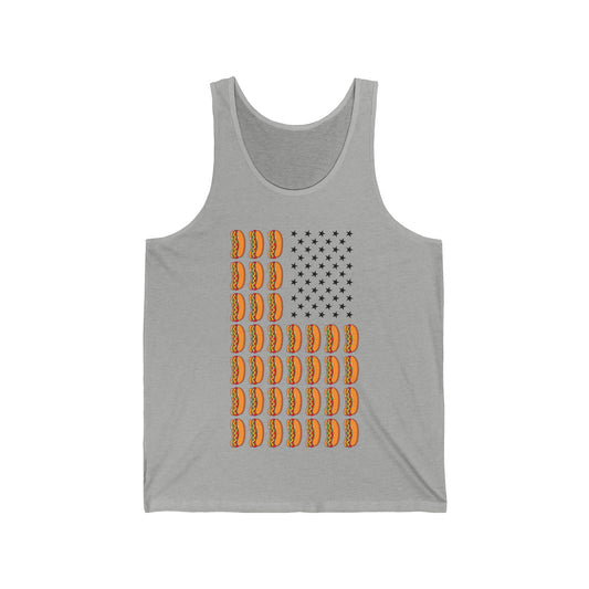 Funny Hot Dog American Flag Food Hotdog Lovers Tank Top For Men Women