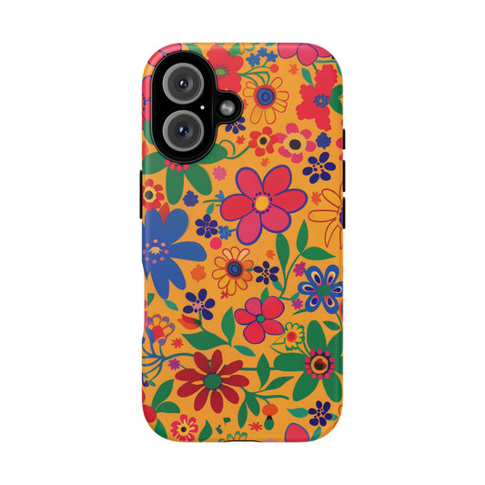 Fiesta Fiesta Vibrant Pattern iPhone 13 14 15 16 Pro Max Plus Case Wireless Charging Compatible Tough Cases Protection, Magnetic Phone Case for iPhone Classic Series