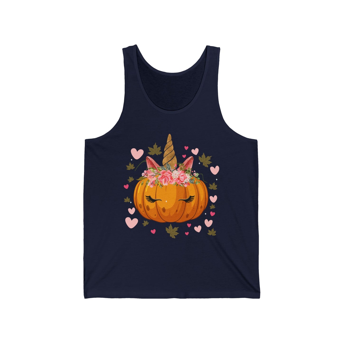 Cute Pumpkin Unicorn Halloween Costume Thanksgiving Girls Tank Top