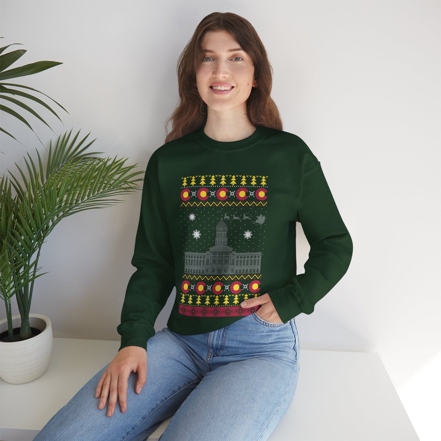 I Love Colorado Christmas Santa, Reindeer Funny Ugly Christmas Jumper Sweatshirt