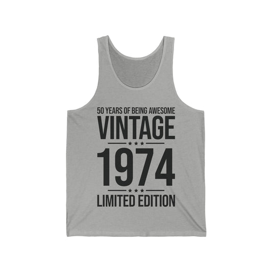 50 Year Old Gifts Vintage 1974 50 Years Awesome 50th Birthday Tank Tops