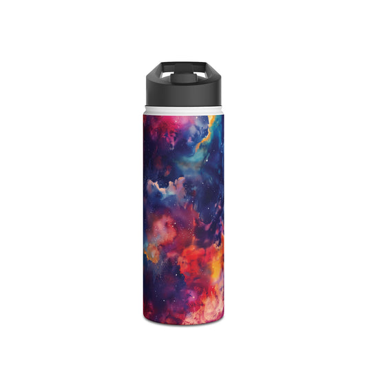 Galaxy Vibrant Pattern Stainless Steel Water Bottle with Twist-on Lid and Double-Wall Vacuum Insulation
