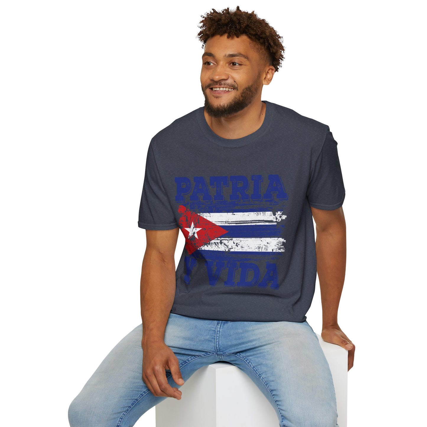 Cuba Patria y Vida Flag Distressed Vintage Cuban Flag T-Shirt For Men Women
