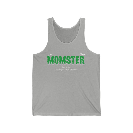 Womens Momster Broomstick Funny Halloween Party Mom Mothers Day Tank Tops