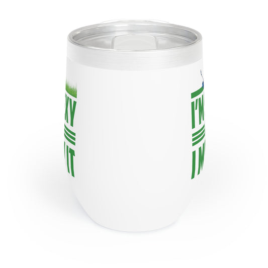 Funny Im Sexy and I Mow It Retro Grass Lawn Mower Chill Wine Tumbler Men Women