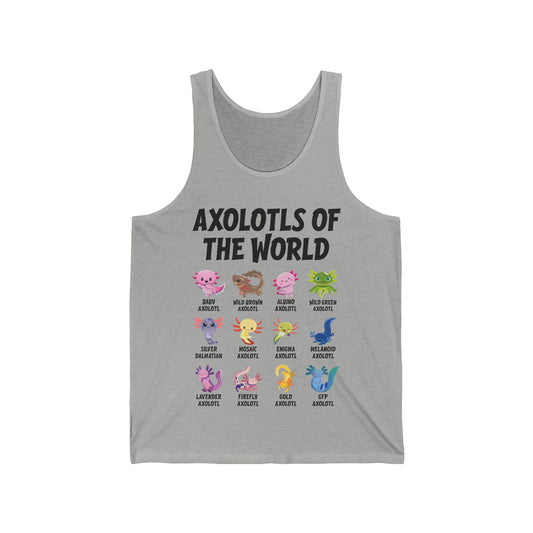 Funny Axolotls Of The World Cute Kawaii Axolotl Tank Top For Men Women Tank Top