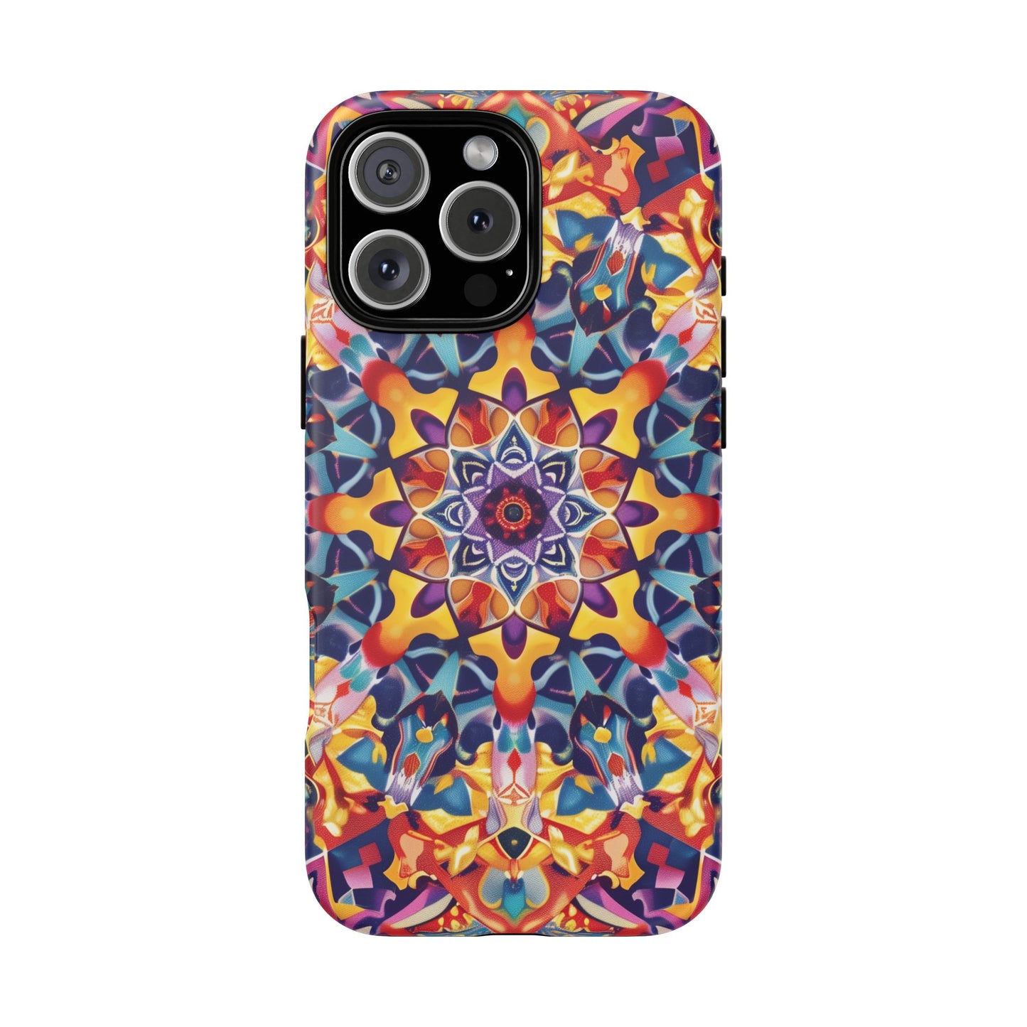 Cosmic Kaleidoscope Pattern iPhone 16 Pro Max Plus Case Wireless Charging Compatible Tough Cases Protection, Magnetic Phone Case for iPhone Classic Series