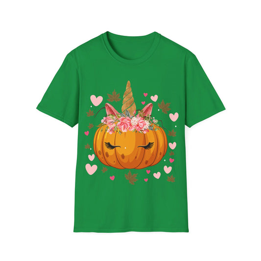 Cute Pumpkin Unicorn Halloween Costume Thanksgiving Girls T-Shirt