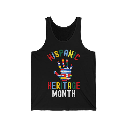Hispanic Heritage Month Hand Flags Countries Tank Top Men Women Kids