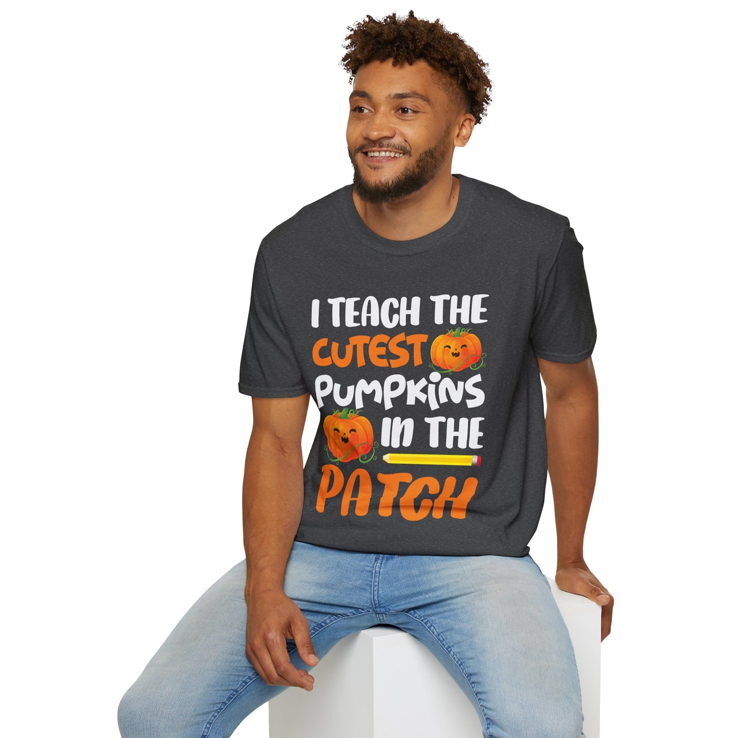 Funny I Teach The Cutest Pumpkins In The Patch Teacher Halloween Pumpkin T-Shirt For Men Women