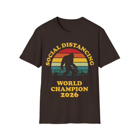 Bigfoot Social Distancing World Champion 2026 T-shirt For Men Women