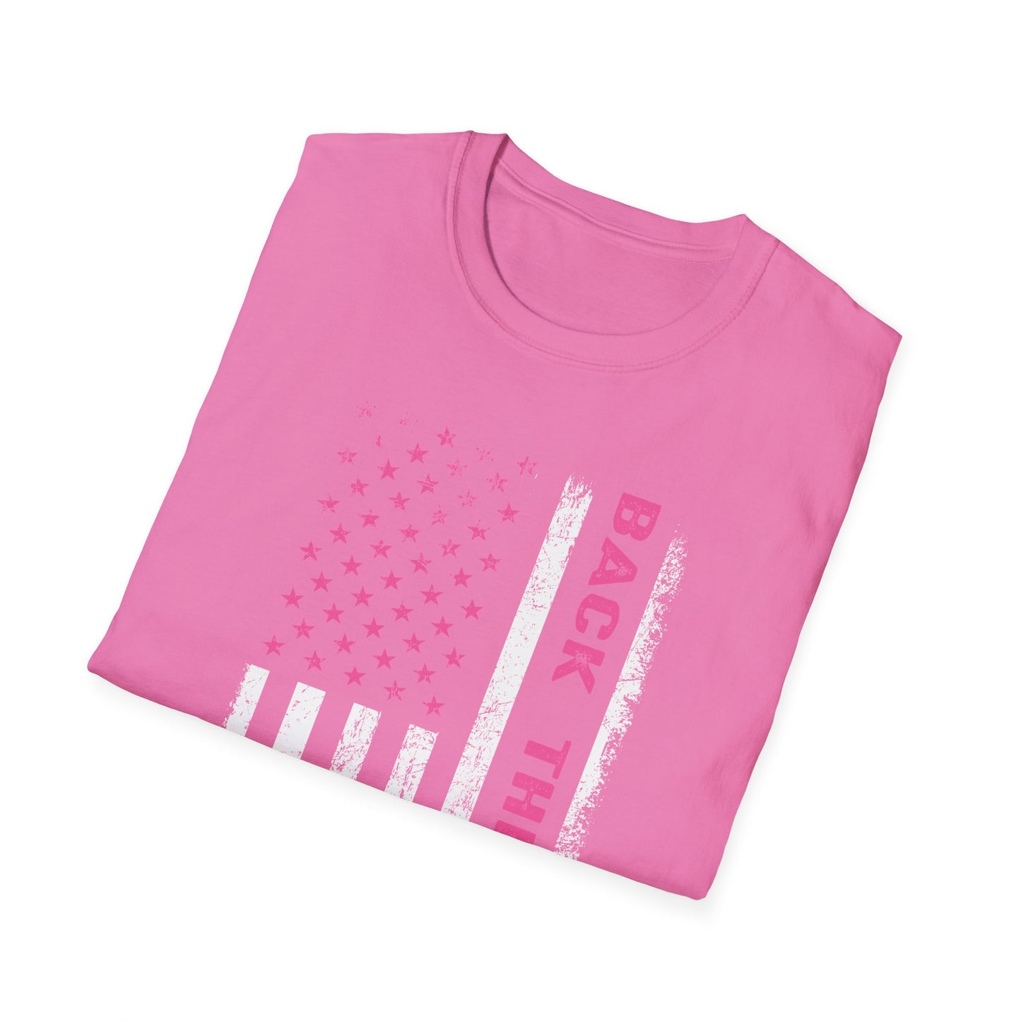 Back The Pink USA Flag Pink Breast Cancer Awareness October Tshirt