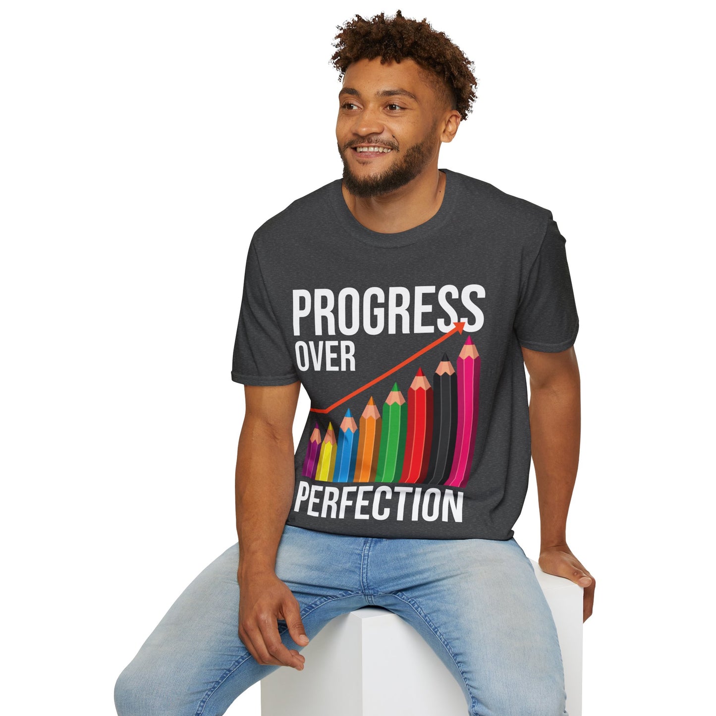 Motivational Progress Over Perfection back to School Teacher Kindergarten T-Shirt