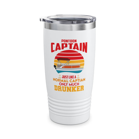 Pontoon Captain Boat Lake Boating Beer Party Gift For Dad Tumbler