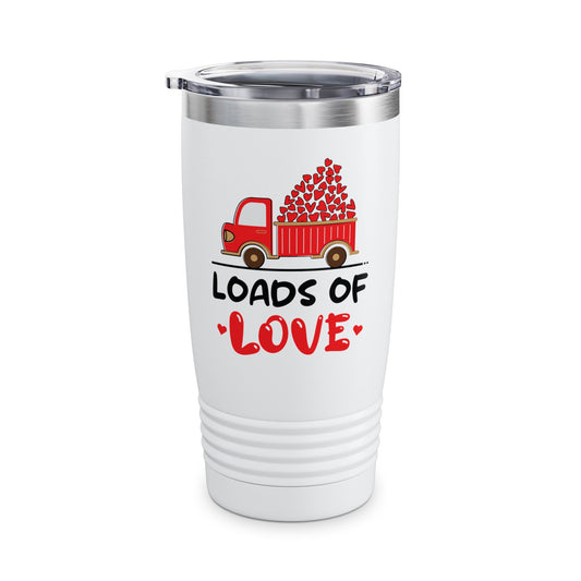 Funny Loads of Love Tractor Cute Valentines Day Truck Tumbler