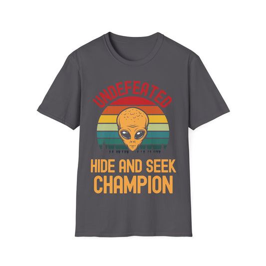 Alien Area 51 Hide and Seek Champion Fun Run Funny T-Shirt