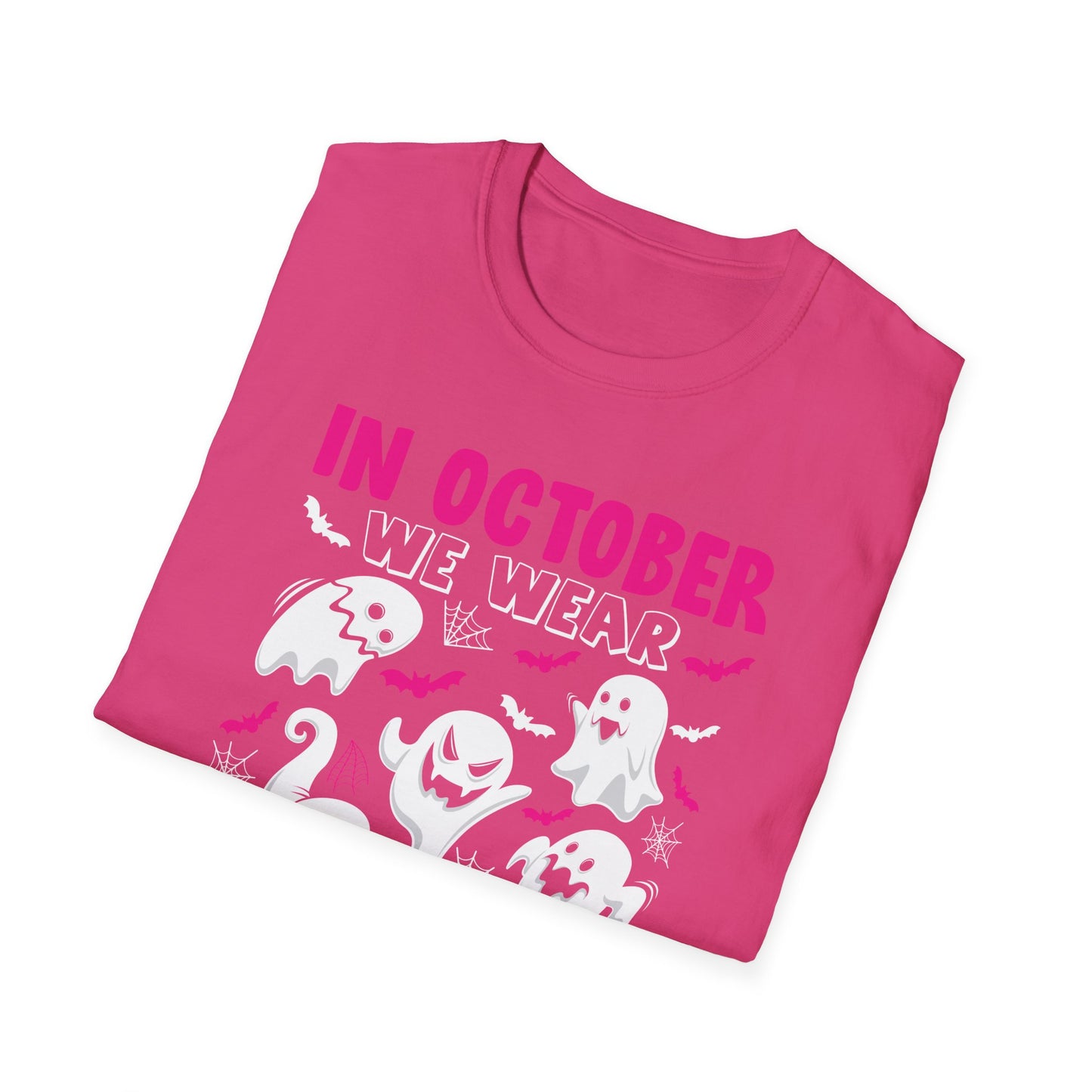 Groovy Wear Pink Breast Cancer Warrior Cute Ghost Halloween T-Shirt