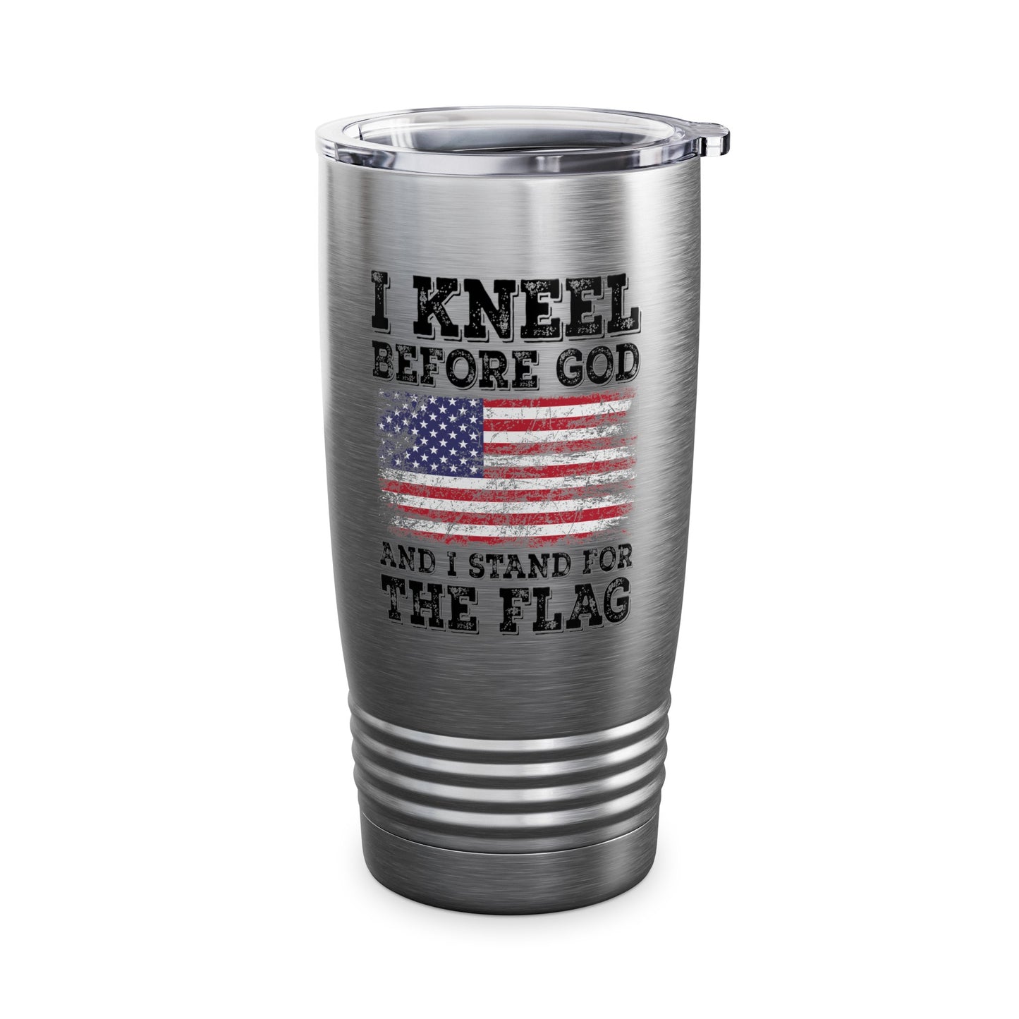 I Kneel Before God And I Stand For The Flag USA United States Flag Tumbler