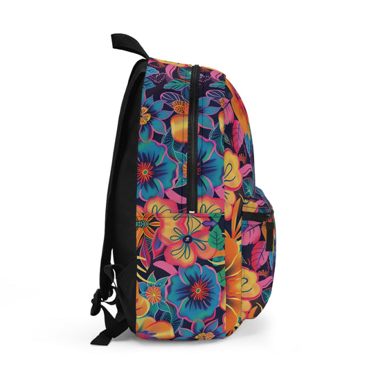 Floral Fiesta Vibrant Pattern Backpacks For Men Women Kids School Travel, Capacity School Backpacks