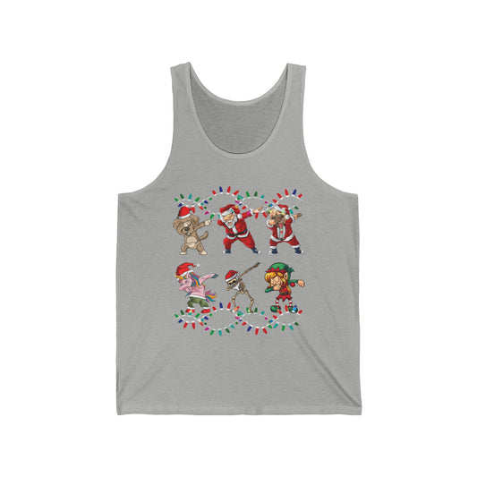 Christmas Dabbing Santa Elf Unicorn and Friends Boys Kids Dab Xmas Tank Top Men Women