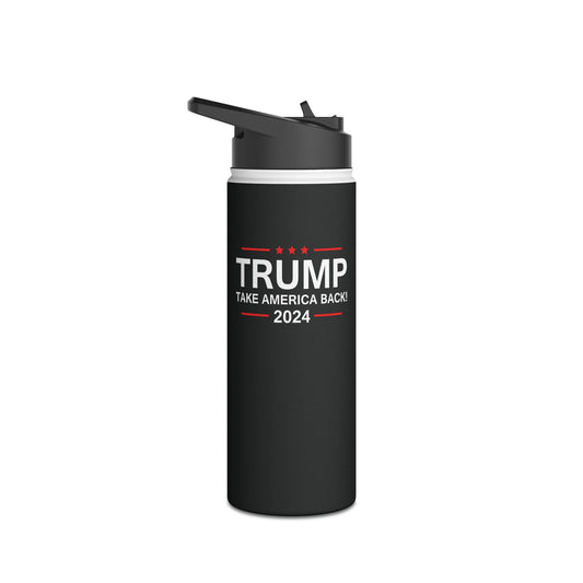 Funny Trump 2024 Take America Back Election The Return Water Bottle For Men Women