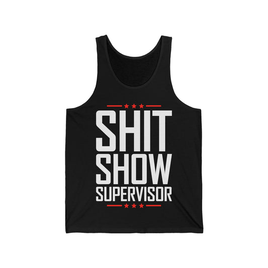 Shit Show Supervisor Retro Funny Sarcastic Adult Humor Tank Top for Men Women
