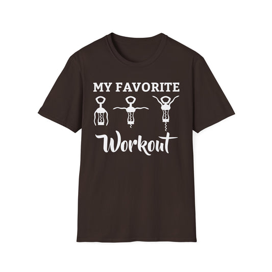 Funny My Favorite Workout Wine Lover Shirt Womens Exercise Tshirt