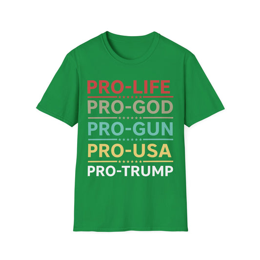 Pro Life God Gun USA Re-Elect Trump Retro President Election 2020 T-Shirt Men