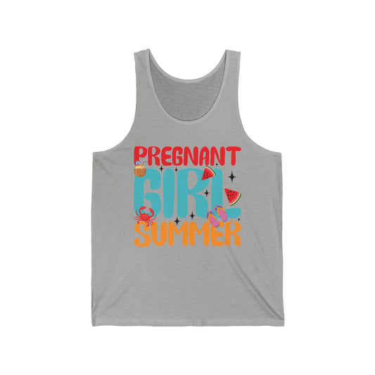 Groovy Pregnancy Reveal Pregnant Girl Summer Tank Top For Baby Shower Tank Top