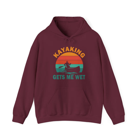 Funny Kayaking Gets Me Wet Paddling Boating Vintage Kayaker Hoodie