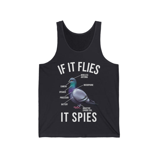 Funny If It Flies It Spies Pigeon Anatomy Bird aren't Real Tank Tops For Men Women