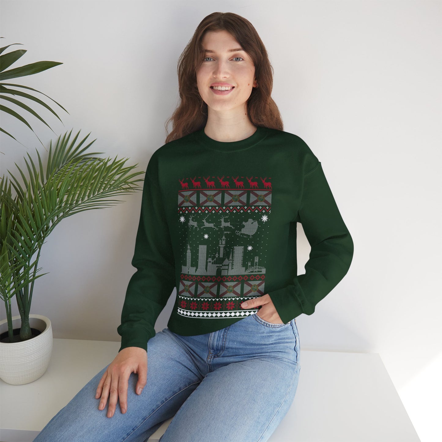 I Love Florida Christmas Santa, Reindeer Funny Ugly Christmas Jumper Sweatshirt
