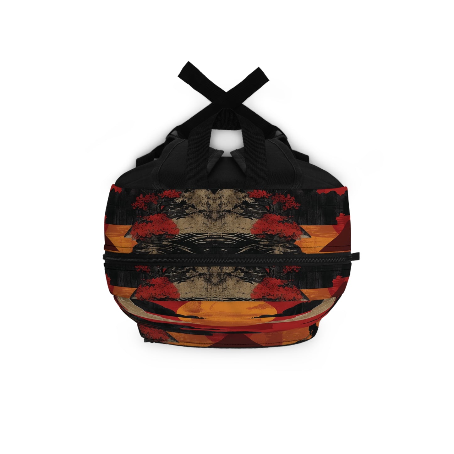 Samurai Sunset Vibrant Pattern Backpacks For Men Women Kids School Travel, Capacity School Backpacks
