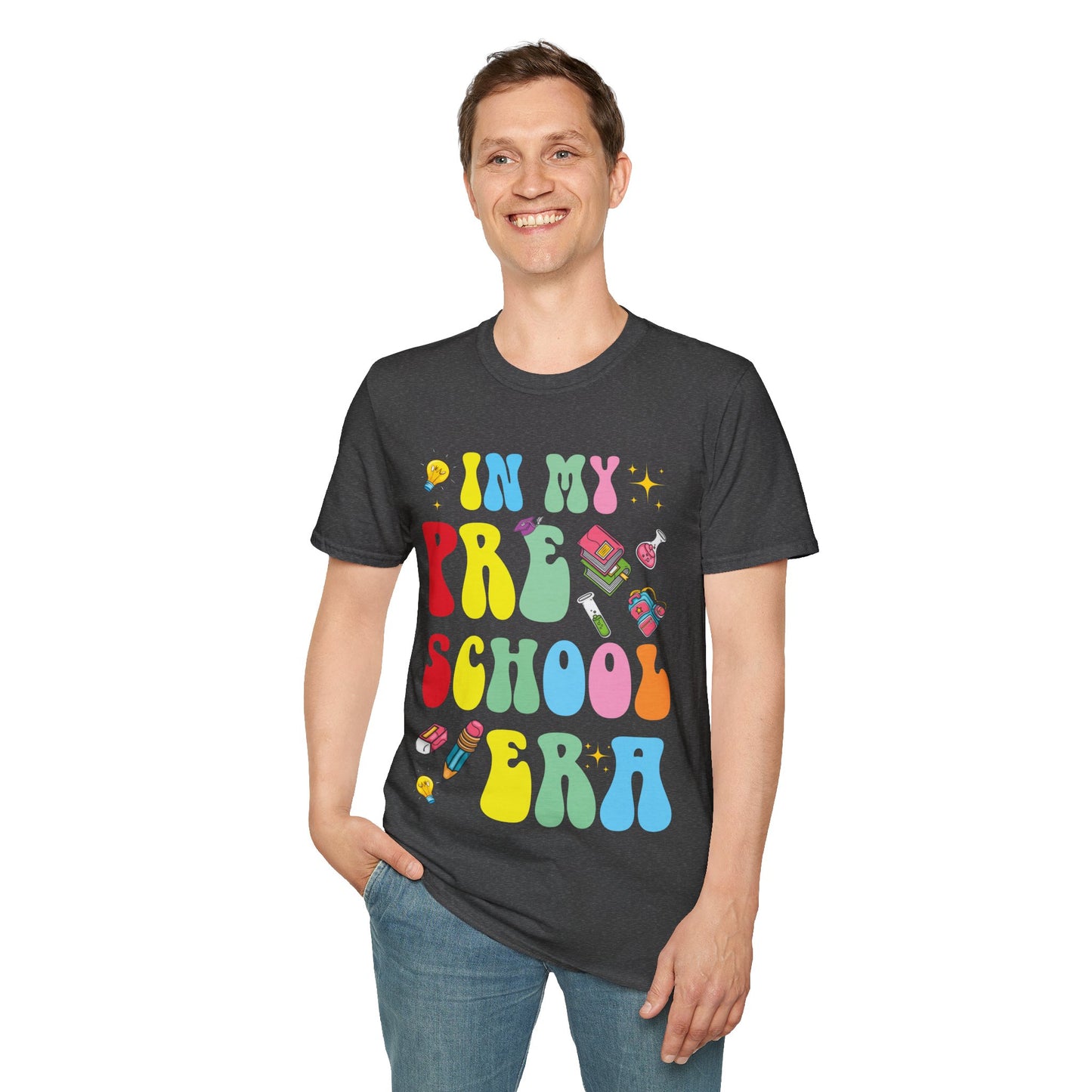 In My Preschool Era Teacher Shirt Prek Teacher Groovy Retro Funny T-Shirt For Men Women