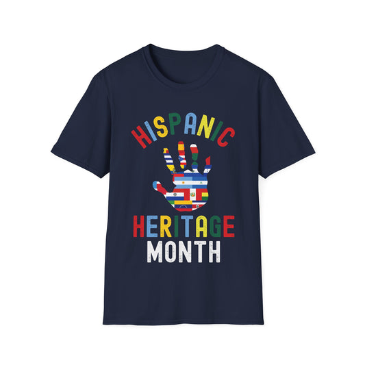 Hispanic Heritage Month Hand Flags Countries T-Shirt Men Women Kids