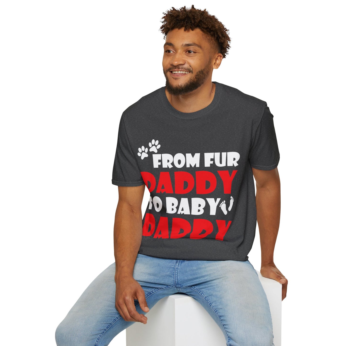 From Fur Daddy To Baby Daddy - Dog Dad Fathers Pregnancy T-Shirt