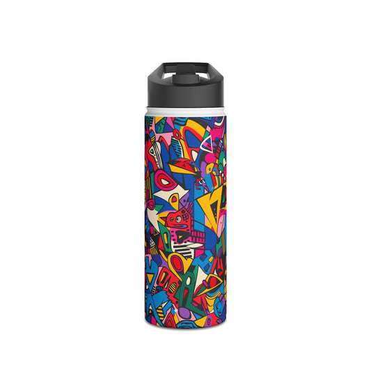 Comic pattern Vibrant Pattern Stainless Steel Water Bottle with Twist-on Lid and Double-Wall Vacuum Insulation