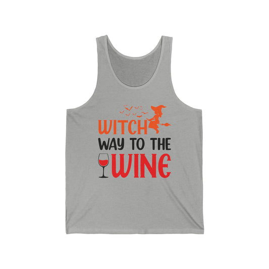 Women's Witch Way To The Wine Funny Wine Drinking Halloween Party Tank Top