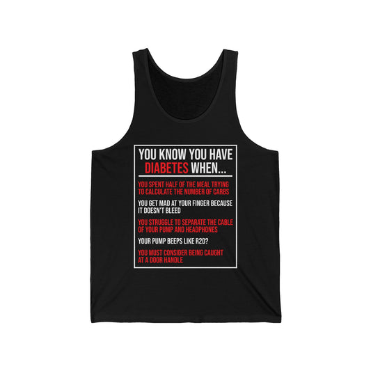 Diabetes Awareness Funny Pun Or Quote Tank Top Men Women