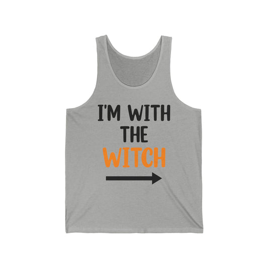 Funny I Am With The Witch Tank Top Matching Witch Costume Tank Top