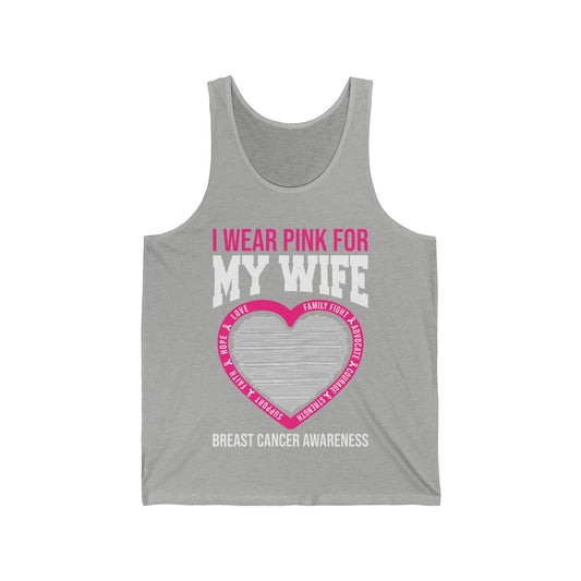 Husband Men I Wear Pink for My Wife Breast Cancer Awareness Tank Tops