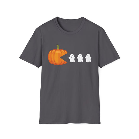 Funny Halloween Pumpkin Eating Ghost, Gamer Gaming Men Women T-Shirt