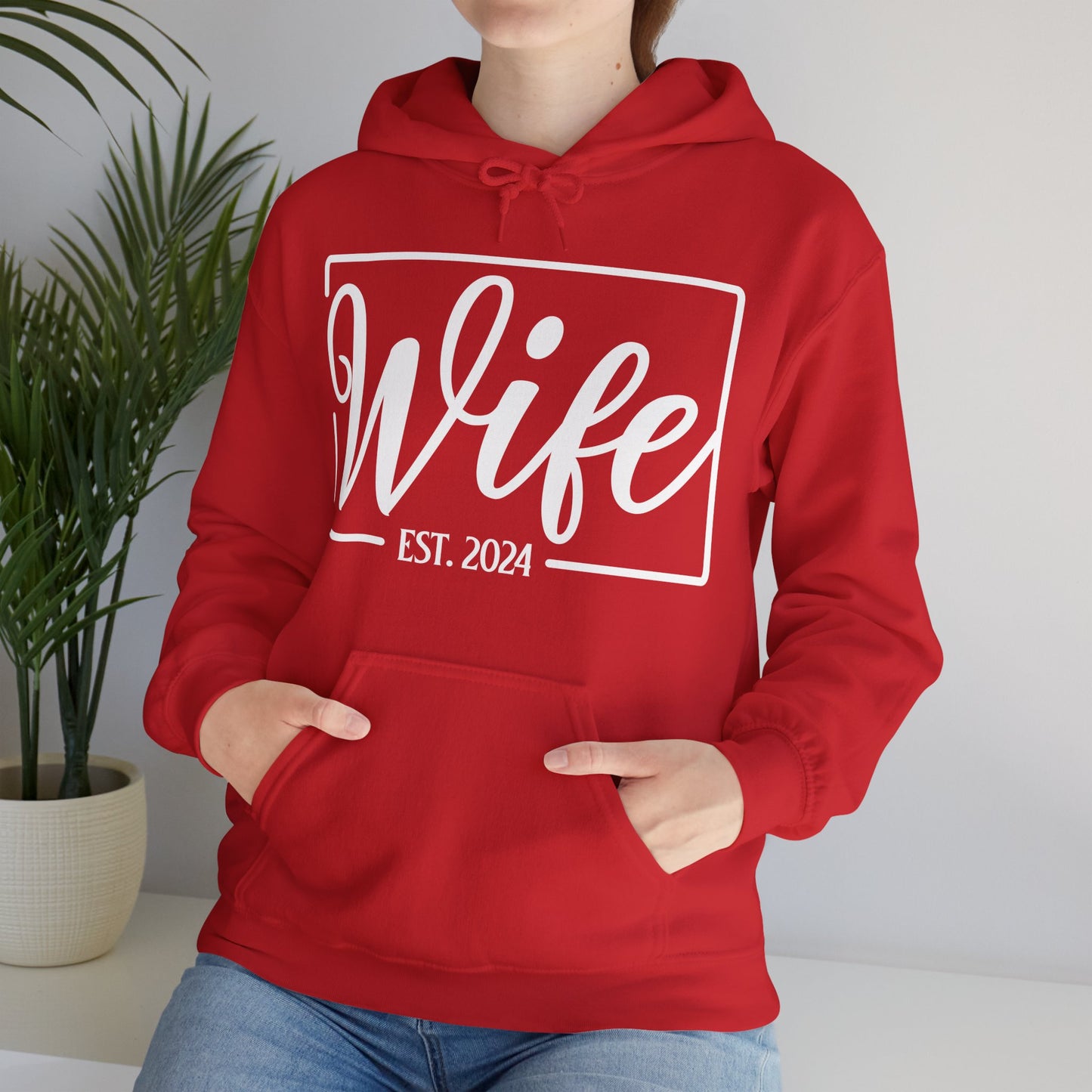 Wife Est 2024 Just Married Honeymoon Wedding Couples Hoodie For Women Hoodie