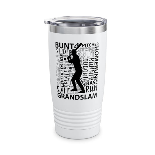 Baseball Typography Word Art Vintage Player Batter Tumbler For Men Women Tumbler