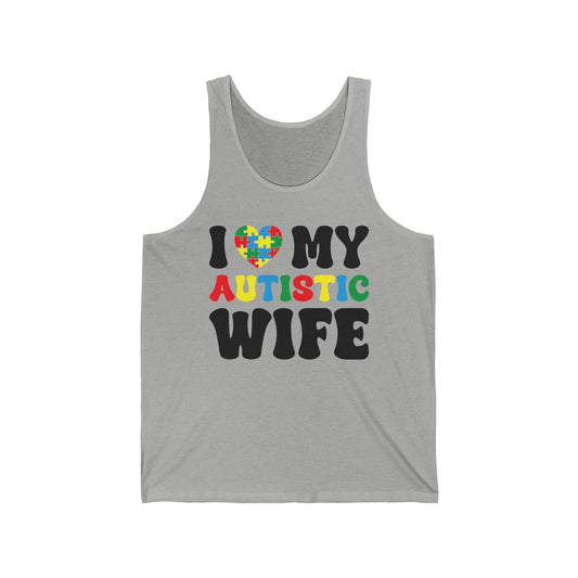 Funny I Heart My Autistic Wife I Love My Autistic Wife Tank Top For Men Tank Top