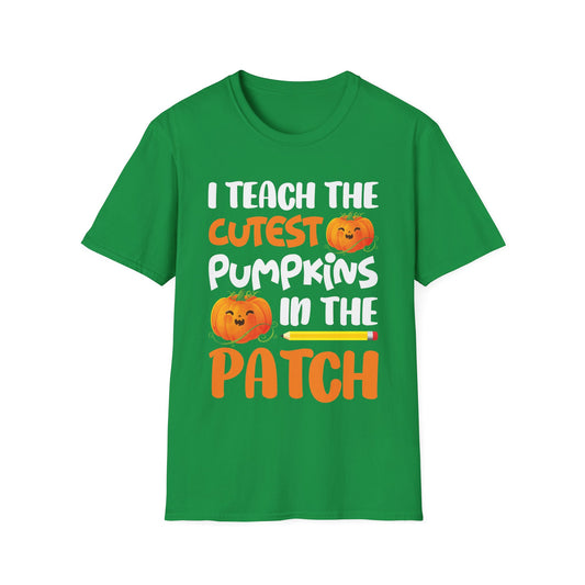 Funny I Teach The Cutest Pumpkins In The Patch Teacher Halloween Pumpkin T-Shirt For Men Women
