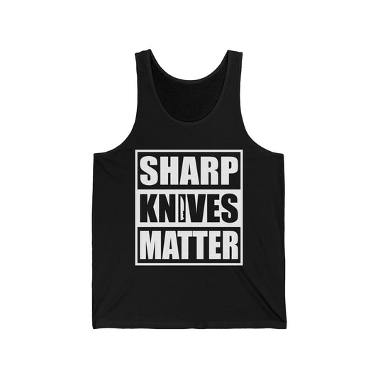 Funny Sharp Knives Matter, Cook Funny Culinary Chef Tank Tops For Men Women