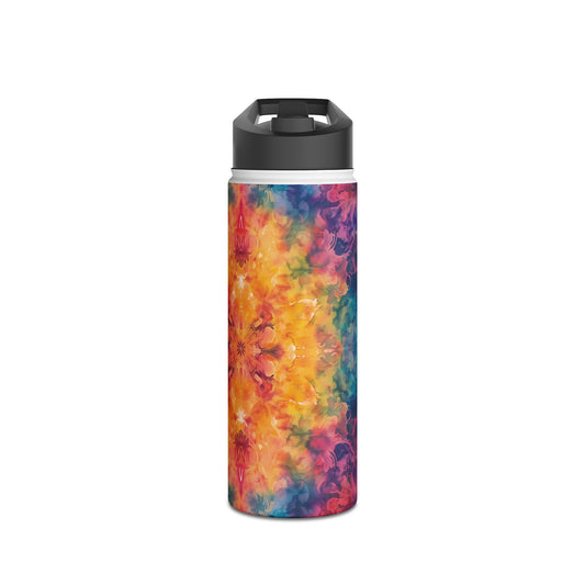Tie-Dye Dream Pattern Stainless Steel Water Bottle with Twist-on Lid and Double-Wall Vacuum Insulation