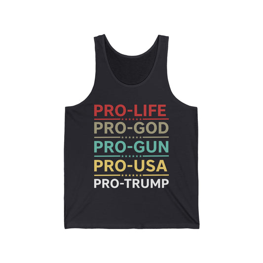 Pro Life God Gun USA Re-Elect Trump Retro President Election 2020 Tank Tops For Men Women